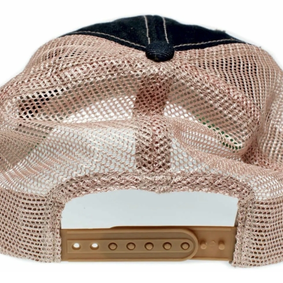 Heileman's Old Style Beer Vintage Hat Blue Denim Cap Distressed Beige Mesh Truck - Picture 3 of 5